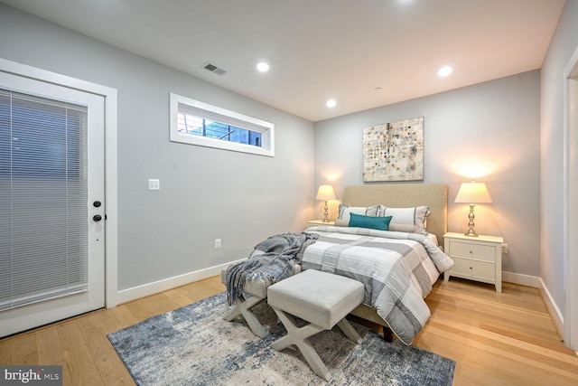 bedroom featuring light hardwood / wood-style flooring