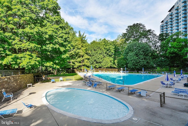 view of pool with a patio area