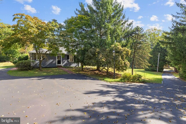 view of front of home featuring a front lawn and a porch