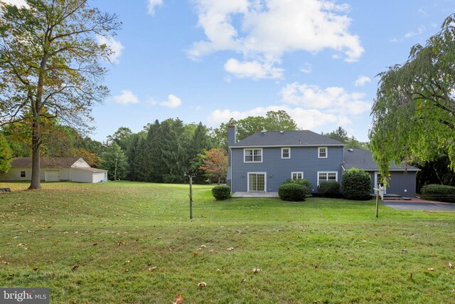 exterior space with a yard