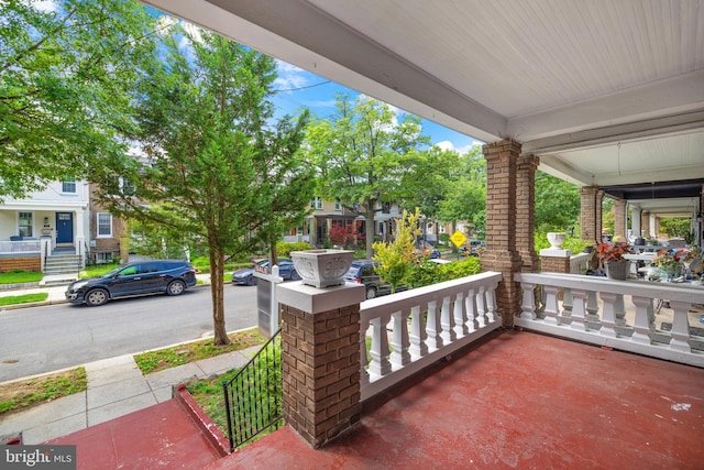 view of patio / terrace featuring covered porch