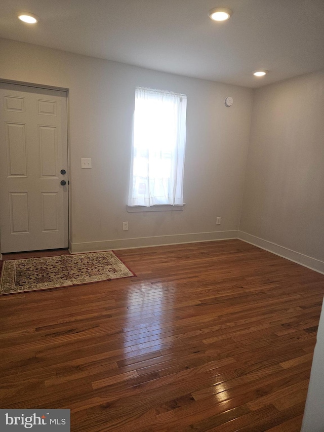 foyer entrance featuring dark hardwood / wood-style flooring