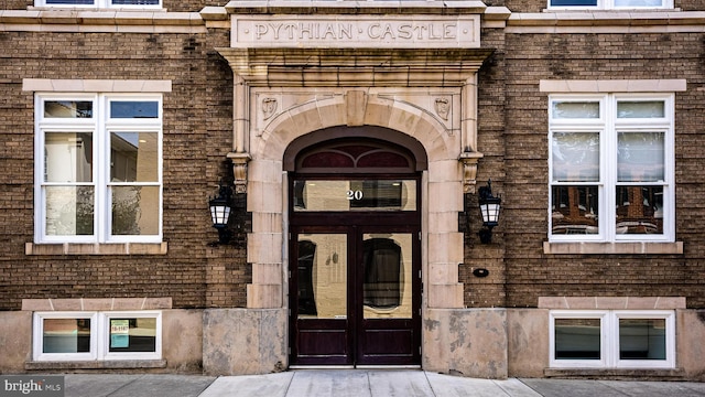 view of exterior entry with french doors