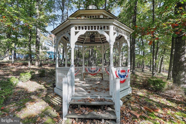 view of property's community with a gazebo