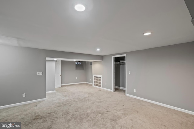 basement featuring carpet floors