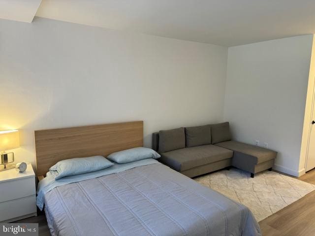 bedroom featuring light hardwood / wood-style flooring