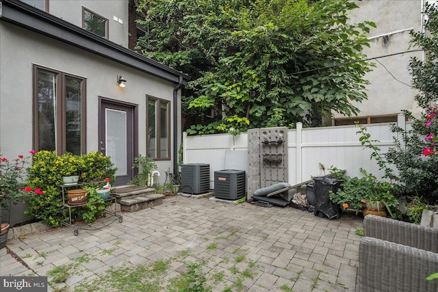 view of patio / terrace with central air condition unit