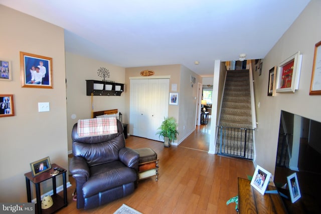 living room featuring hardwood / wood-style floors