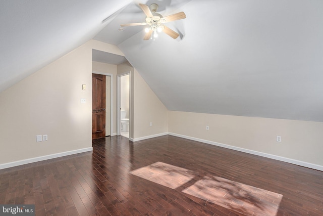 273 Four Seasons Dr, Drums, PA 18222 - bonus room featuring ceiling fan, baseboards, wood finished floors, and lofted ceiling