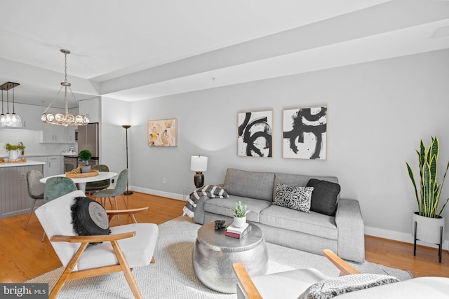 living room featuring light hardwood / wood-style floors