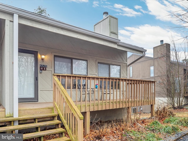 exterior space featuring a deck