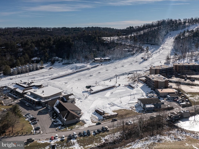 view of snowy aerial view