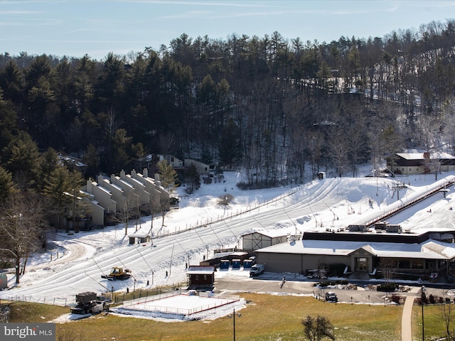 view of snowy aerial view