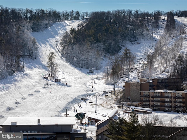 view of snowy aerial view