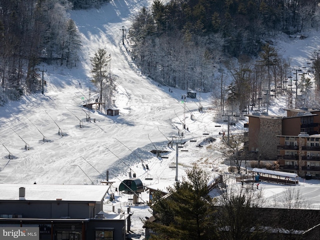 view of snowy aerial view