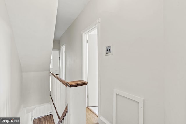 hall with light wood-type flooring