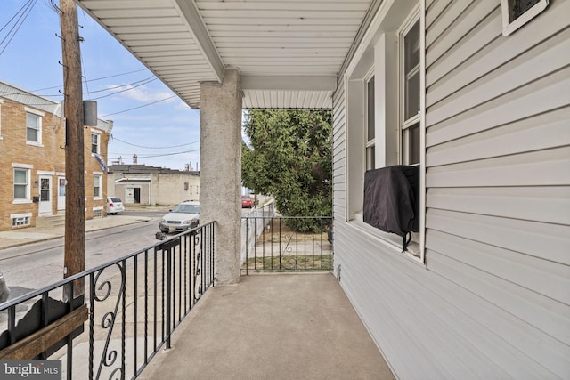 balcony featuring a porch