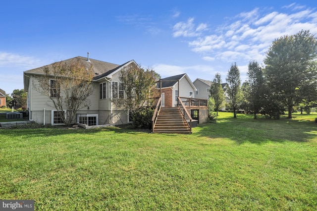 view of yard featuring a deck