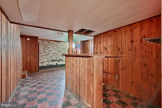 bar with wood walls