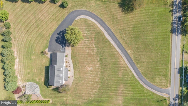 drone / aerial view with a rural view