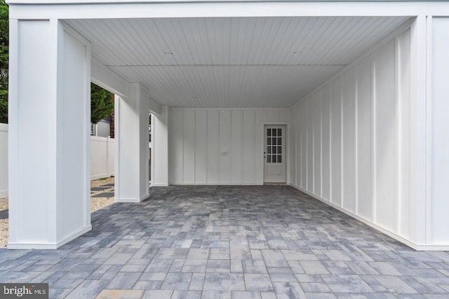 view of patio with a carport