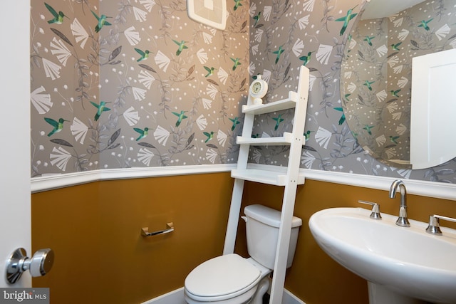 bathroom with sink and toilet