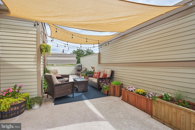 view of patio with an outdoor hangout area