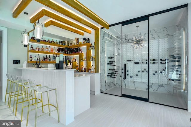 wine area with wet bar