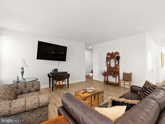 living room featuring light hardwood / wood-style floors