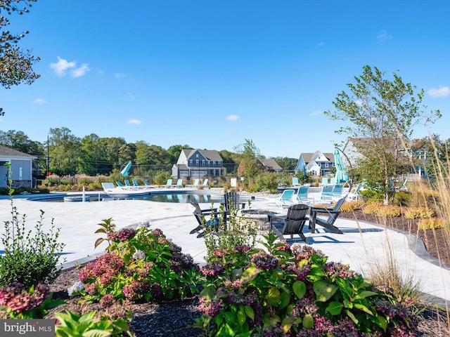 view of pool featuring a patio area