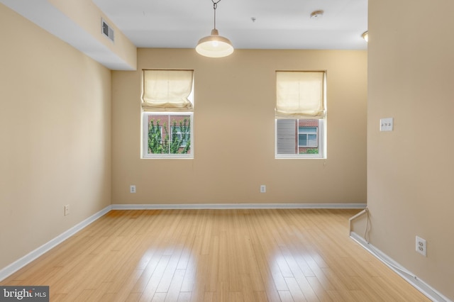 empty room featuring light hardwood / wood-style floors