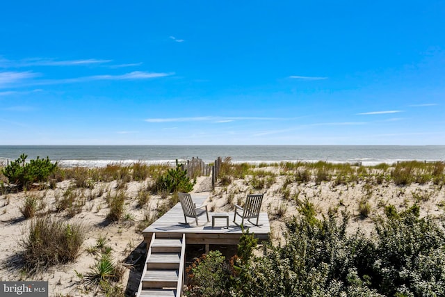 property view of water with a view of the beach