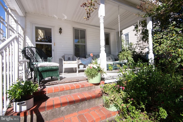 view of patio with a porch