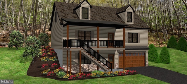 2303 Quarry Rd, Lebanon, PA 17046 - cape cod home featuring an attached garage, stairs, driveway, and a front yard