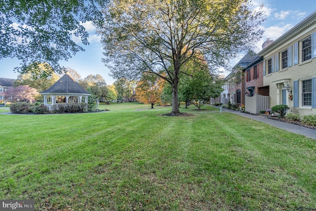 view of yard featuring a gazebo