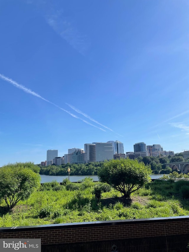 view of city with a water view