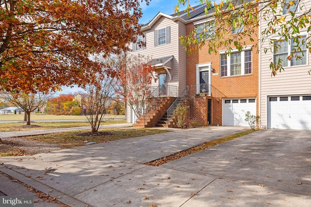 view of property featuring a garage