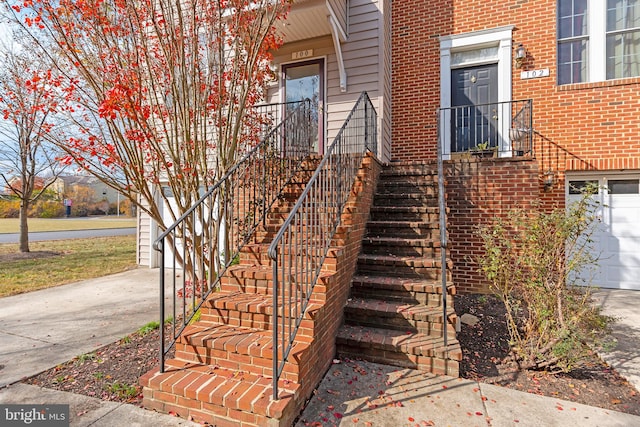 property entrance featuring a garage