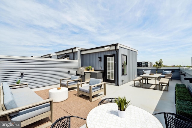 view of patio featuring outdoor lounge area