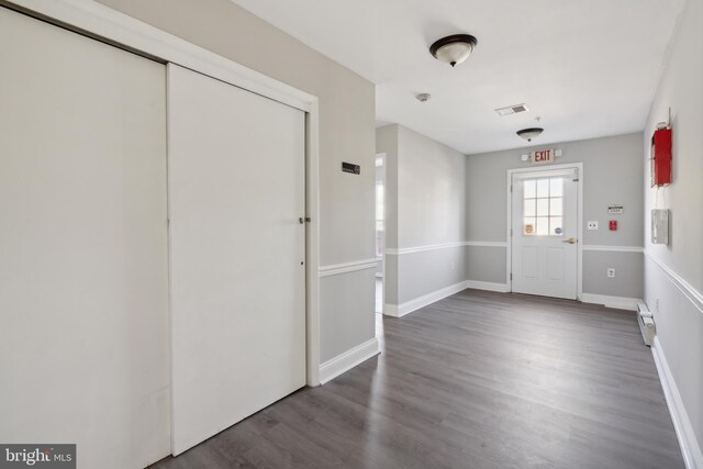 entrance foyer with dark wood-type flooring