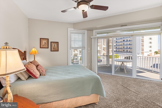 9 134th St Unit 9B, Ocean City, MD 21842 - carpeted bedroom with a ceiling fan, access to outside, and multiple windows