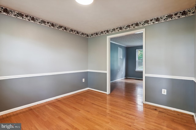 spare room with wood-type flooring