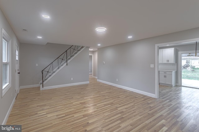 interior space featuring light hardwood / wood-style floors