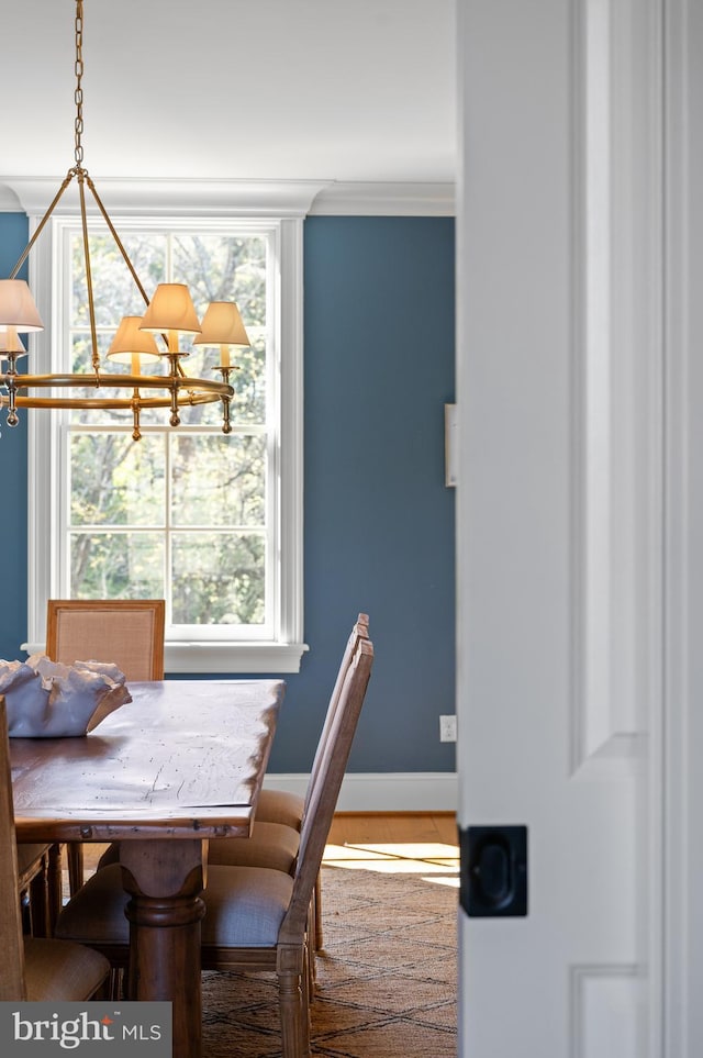 1484 W Strasburg Rd, West Chester, PA 19382 - dining room with baseboards and a chandelier