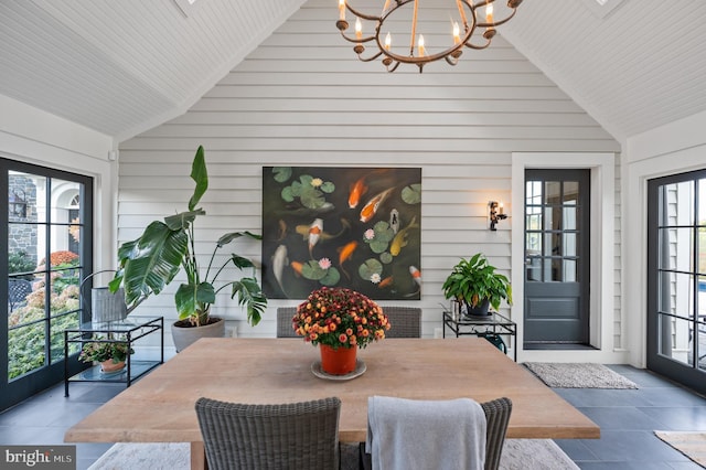 1484 W Strasburg Rd, West Chester, PA 19382 - dining room featuring high vaulted ceiling and a chandelier