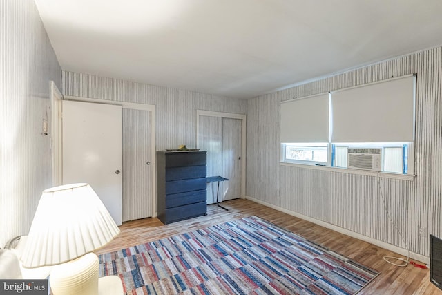 unfurnished bedroom with light hardwood / wood-style floors