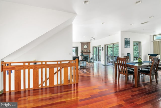 dining space featuring hardwood / wood-style flooring