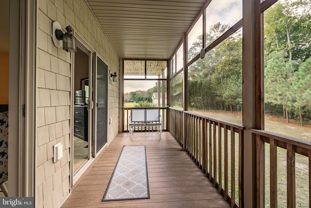 view of unfurnished sunroom