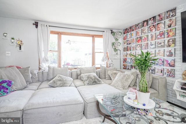 living room featuring carpet