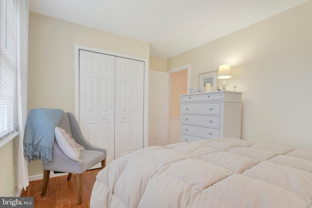 2123 Round Hill Rd, Fallston, MD 21047 - bedroom featuring wood finished floors, a closet, and baseboards